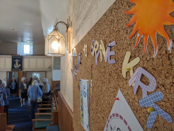 Congregation in Spynie Kirk